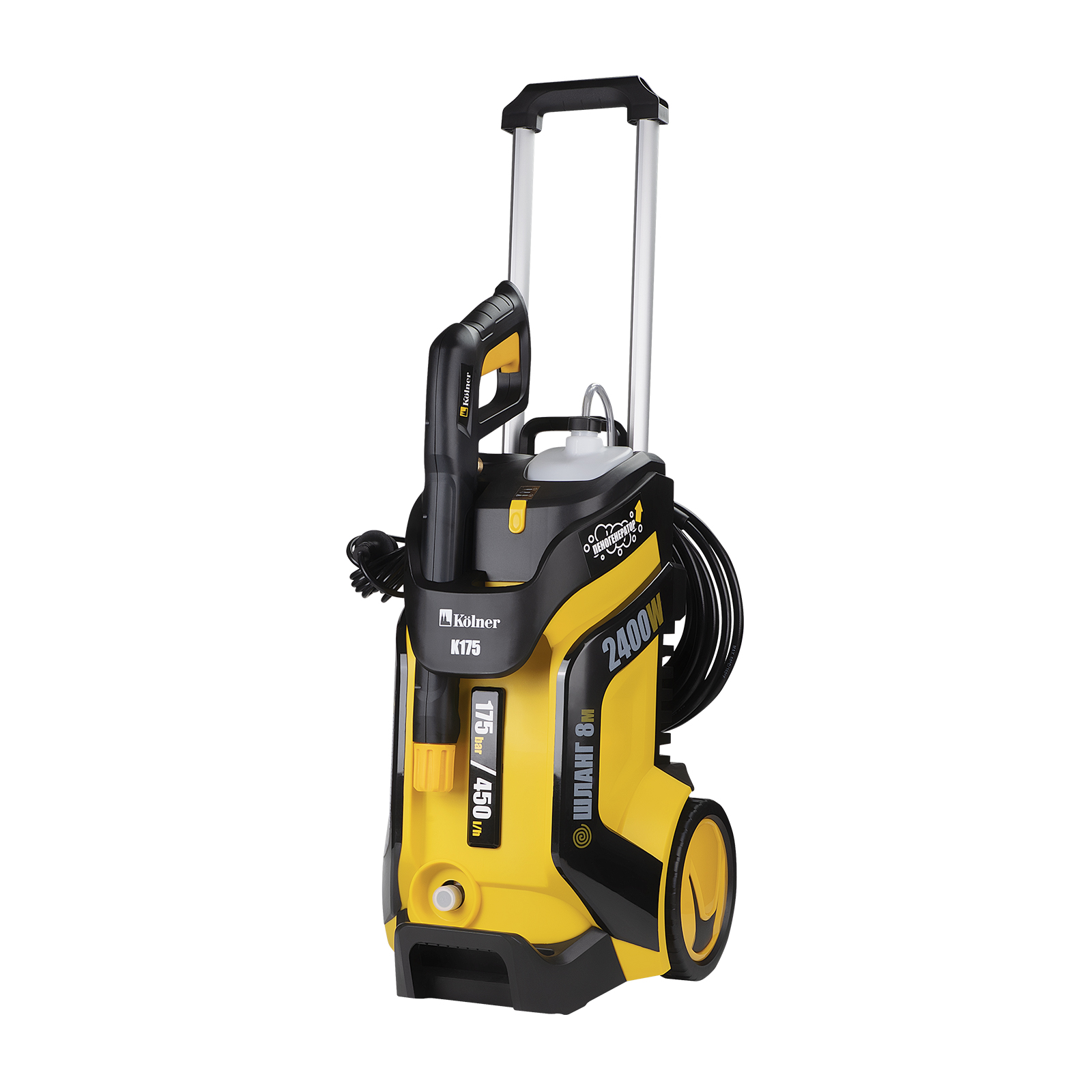 Мойка высокого давления Kolner К175, 2400 Вт, 175 Бар, 450 л/ч, шланг 8 м