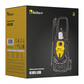 Мойка высокого давления Kolner K195 LUX, 2700 Вт, 195 Бар, 500 л/ч, шланг 8 м