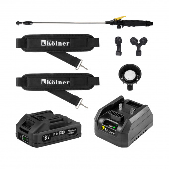Изображение Опрыскиватель аккум. Kolner KSC 18-16L-01, 18V UNI-M Standard, с АКБ 1,5 А·ч и ЗУ в каталоге Kolner