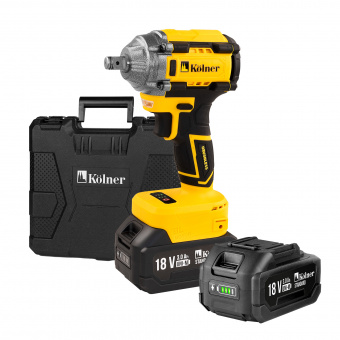 Изображение Гайковерт аккум. Kolner KWI 18-280BLV-2K, 18V UNI-M Standard, с АКБ 2х3.0 А·ч и ЗУ, в кейсе в каталоге Kolner