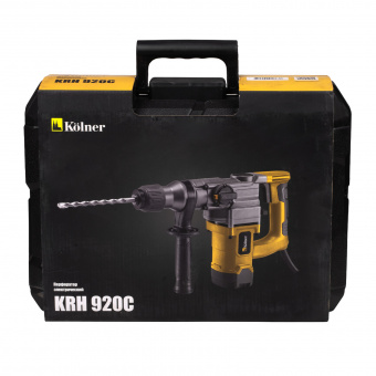 Перфоратор 3 режима, SDS-PLUS, 28 мм, 920 Вт, Kolner KRH 920С (кейс, смазка, набор оснастки)