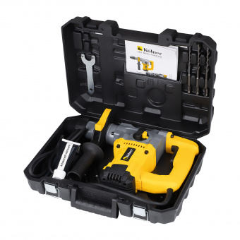 Перфоратор 3 режима, SDS-PLUS, 26 мм, 890 Вт, Kolner KRH 890С (кейс, смазка, набор оснастки)