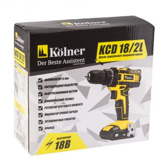 Cordless drill KOLNER KCD 18/2L