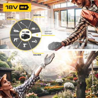 Изображение Машина углошлифовальная аккум. Kolner KAG 18-125BL, 18V UNI-M Standard в каталоге Kolner